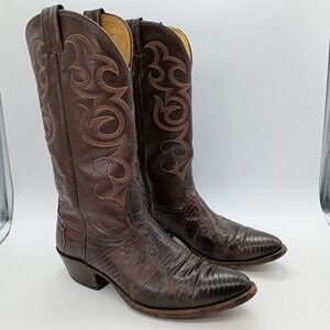 Nocona Mens Brown Leather Western Cowboy Boots Size 8.5 D Made in USA